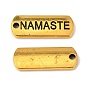Tibetan Style Alloy Rectangle with Word Namaste Pendants, Cadmium Free & Lead Free, 8x21x2mm, Hole: 2mm, about 555pcs/1000g