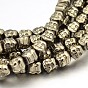 Buddha Head Non-magnetic Synthetic Hematite Beads Strands, Imitation Pyrite, 8x8x7mm, Hole: 1mm, about 51pcs/strand, 15.7 inch