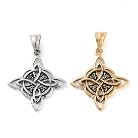 304 Stainless Steel Pendants, Witch Knot Charm