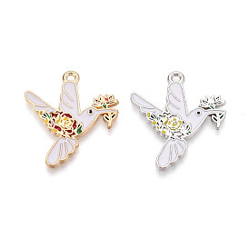 Подвески из эмали и сплава, голубь, без свинца и без кадмия