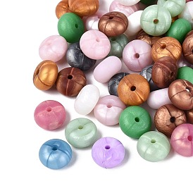 Силиконовые бусины, рондель, с блеском порошок