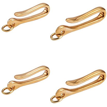 Brass S Hook Clasps, with Jump Rings