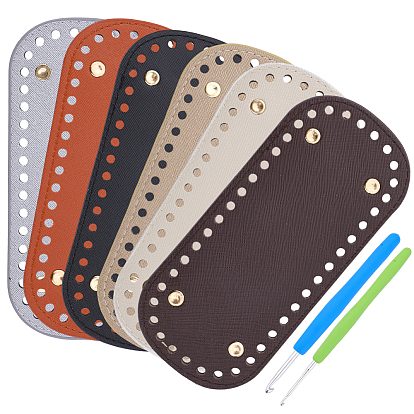 6 шт. 6 цвета овальное дно сумки из искусственной кожи своими руками, 2шт. 2 стили алюминиевые крючки для вязания крючки