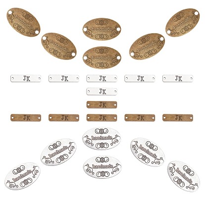 80Pcs 4 Style Tibetan Style Alloy Links Connectors, Mixed Shapes