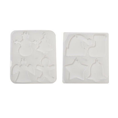 Силиконовые формы для рождественской коллекции подвесок, изготовление ювелирных изделий из эпоксидной смолы