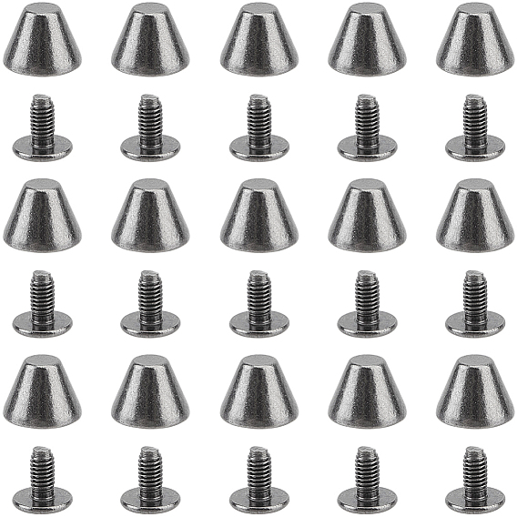 30шт. конусные заклепки из сплава, с винтами, для кошелька сумка обувь панк-рок кожаный ремесленный ремень для одежды