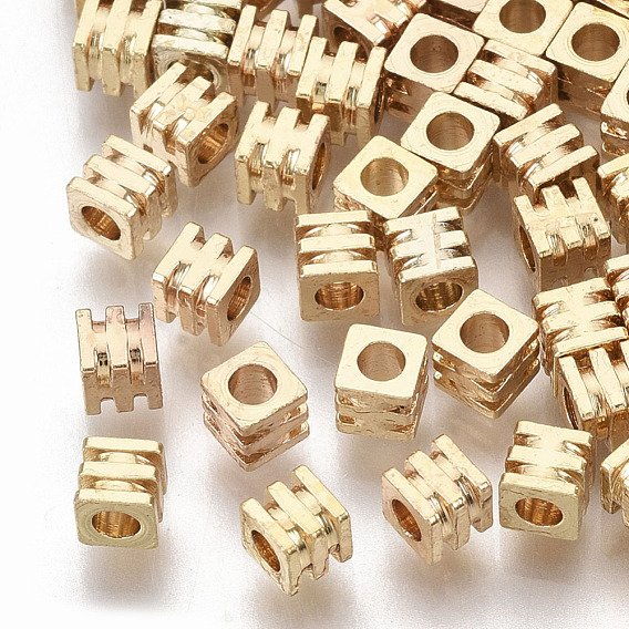 Brass Beads, Cube, Nickel Free