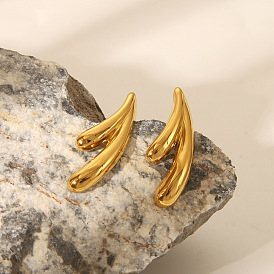 304 серьги-гвоздики из нержавеющей стали для женщин, рог оленя