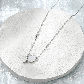 Латунные ожерелья с подвеской в виде ракетки из натуральной белой ракушки