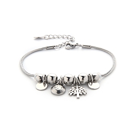 Alloy Beaded Bracelets, Platinum