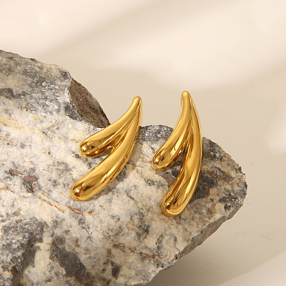 304 серьги-гвоздики из нержавеющей стали для женщин, рог оленя