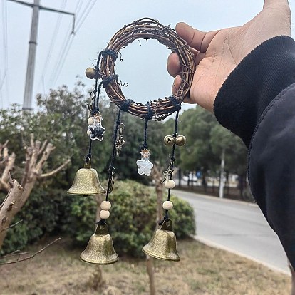 Колокольчики из ротанга для защиты дверных ручек, ведьма колокольчики венок подвесной декор