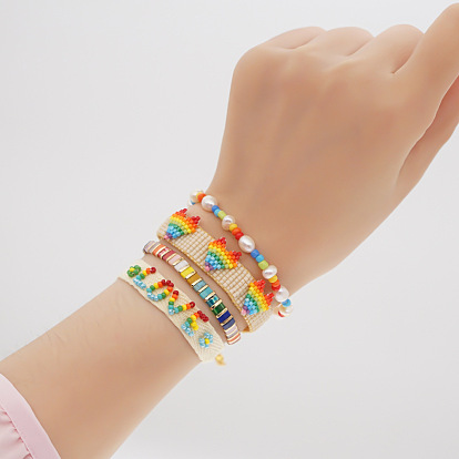 Rainbow Natural Pearl Bracelet - Versatile Jewelry for Girls, Beaded Bracelet