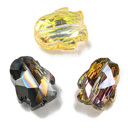 Гальванические стеклянные бусины, граненые, с половиным покрытием, пингвин