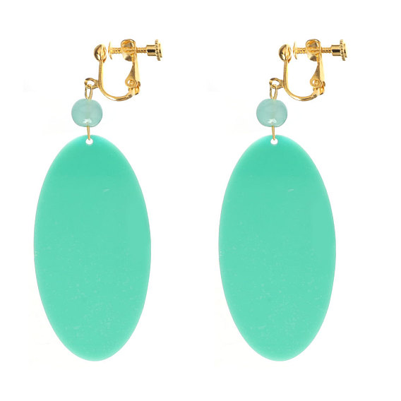 Акриловые серьги-клипсы, золотые