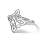 Sailor's Knot 304 Stainless Steel Hollow Adjustable Ring for Women