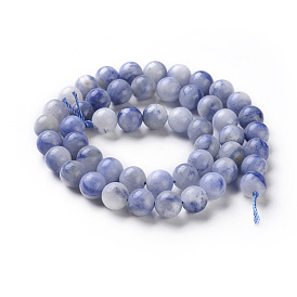 Sodalites naturelles brins de perles, ronde