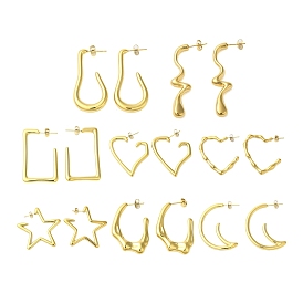 Ионное покрытие (ip) 304 серьги-гвоздики из нержавеющей стали, реальный 18 k позолоченный