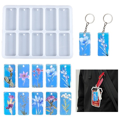 Прямоугольные подвесные силиконовые формы, формы для литья смолы, для уф-смолы, изготовление изделий из эпоксидной смолы