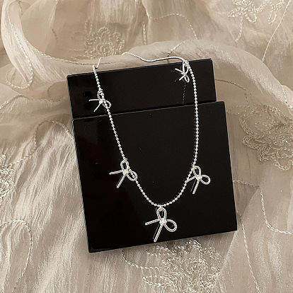 Латунные ожерелья с цепочкой в виде банта для женщин