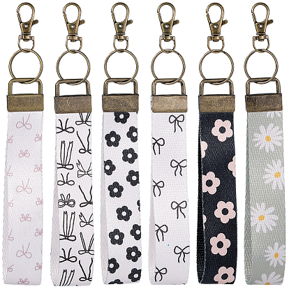 7шт. 7 цвета полиэстерный ремешок подвеска украшение, сплав поворотные застежки подвески для сумки брелок телефон украшения