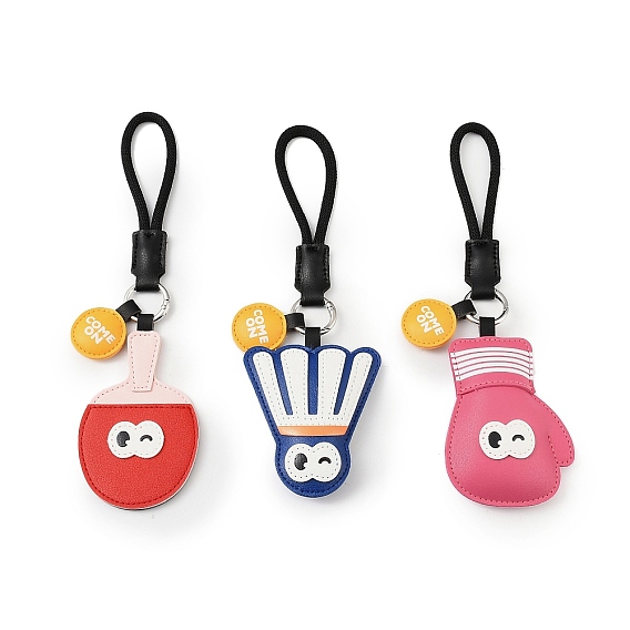 Кожа PU подвесные украшения, с фурнитурой из цинкового сплава и шнуром из полиэстера, для украшения сумки