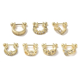 Rack Plating Brass Pave Clear Cubic Zirconia Nose Studs for Women Men