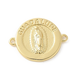 Латунные плоские круглые подвески-соединители Богоматери Гваделупской, стойки покрытие, без кадмия и без свинца, долговечный