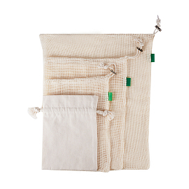 PandaHall Elite Canvas Packing Pouches and Organic Cotton Packing Pouches, Drawstring Bags