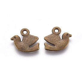 Alloy Charms, Cadmium Free & Lead Free, Dove of Peace, 16x13x1.5mm, Hole: 2mm