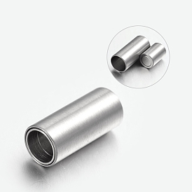 304 fermoirs magnétiques en acier inoxydable avec extrémités à coller, colonne, 18x8mm, Trou: 6mm