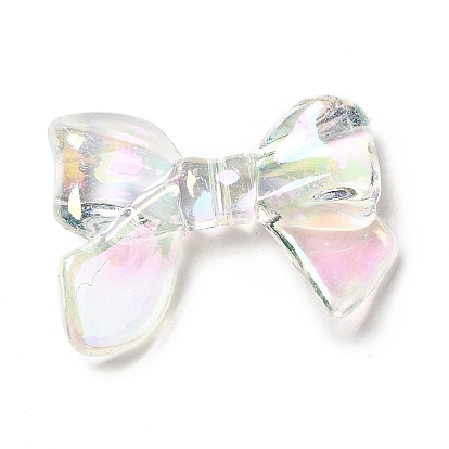 Transparent Acrylic Beads, AB Color, Bowknot