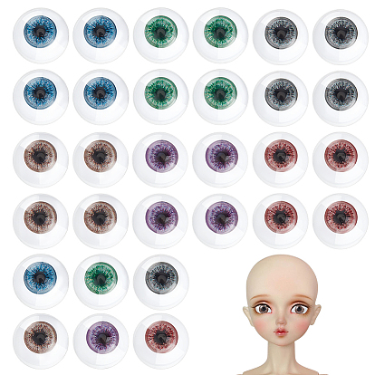48 пары 6 цвета смоляные безопасные поделки глаза, с распоркой, для поделок куклы игрушки кукольные плюшевые животные изготовление