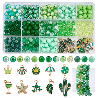 Набор ювелирных изделий diy, в том числе акриловые бусины, Подвески из эмали и сплава