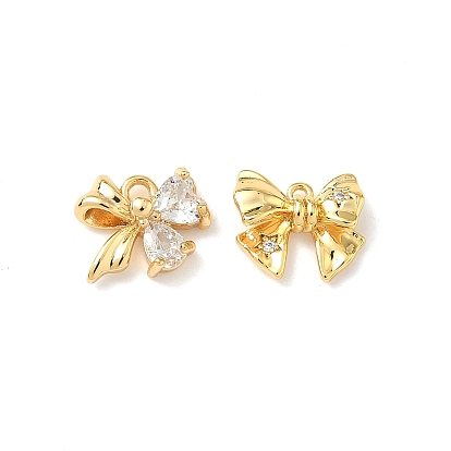 Латунные микро проложить кубического циркония подвески, бантом прелести, без никеля , реальный 18 k позолоченный