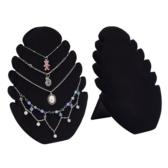 Samt Hals Display-Ständer, Schmuck Staffelei, mit 5 Kerben für Ketten, 