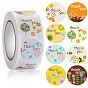 8 Styles Thank You Stickers, Adhesive Roll Sticker Labels, for Envelopes, for Embosser Stamp Sealing Certificate Stickers