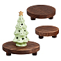 3Pcs 3 Sizes Round Wood Display Riser Stands, for Jewelry Cosmetic, Ornaments