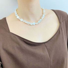 Natural Freshwater Pearl Necklace with Unique Shape for Women's Fashion Accessories
