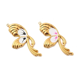 304 Подвески из нержавеющей стали с ионным покрытием (IP), с эмалью, бабочки прелести, реальный 18 k позолоченный, без кадмия, без никеля и без свинца