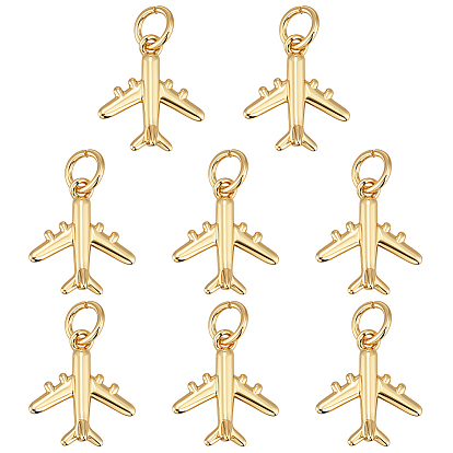 16 шт. Латунные подвески, с целью перехода в кольце, самолет