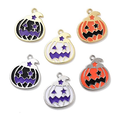 Подвески из эмали из сплава с покрытием на тему Хэллоуина, без свинца, без кадмии и без никеля, тыквенное очарование