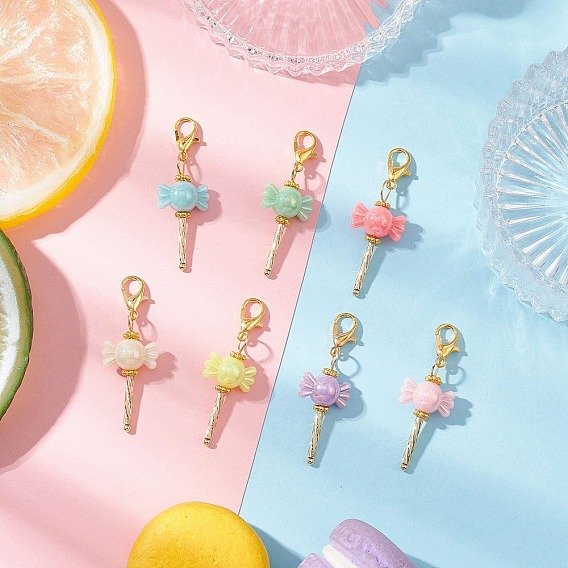 Акриловые подвесные украшения, конфеты, с цинковым сплавом застежками омаров коготь