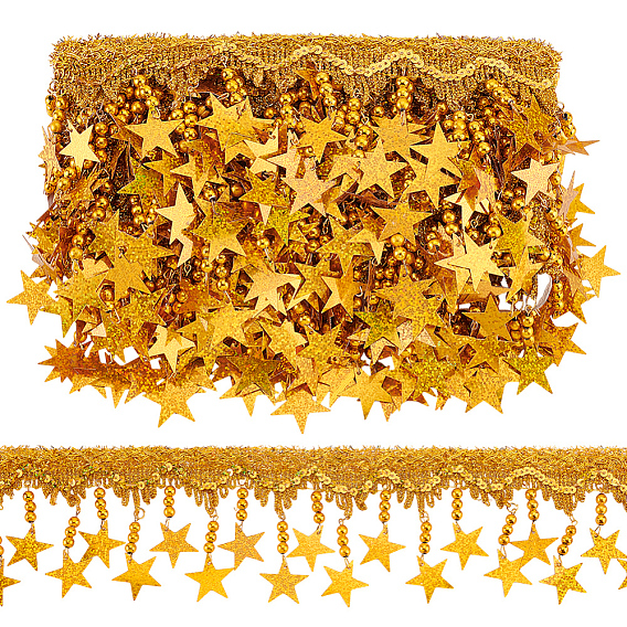 5 ярдов филигранной и лазерной пластиковой ленты с кисточками в форме звезды, для аксессуаров для одежды