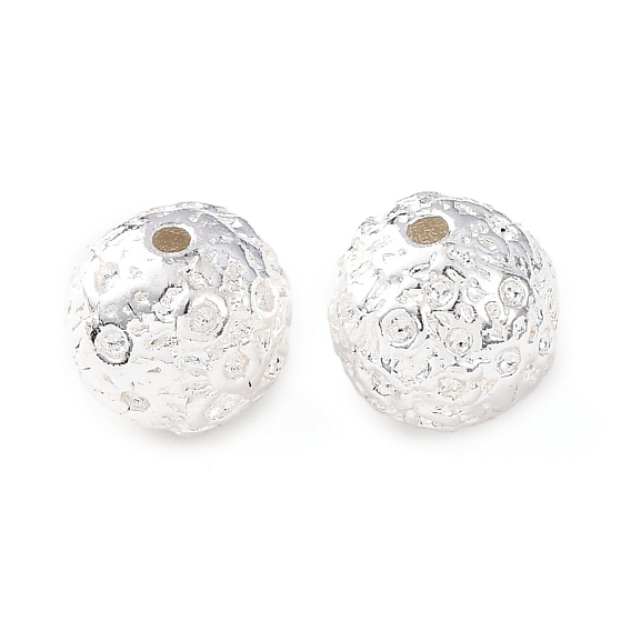 Латунные бусины, кованый текстурированный круглый, стойки покрытие, долговечный, без кадмия и без свинца