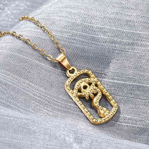 Прямоугольник с глазом 304 ожерелья с подвеской из нержавеющей стали, ионное покрытие (ip)