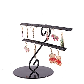 Double Layers Iron Earrings Storage Rack, Jewelry Storage Stands