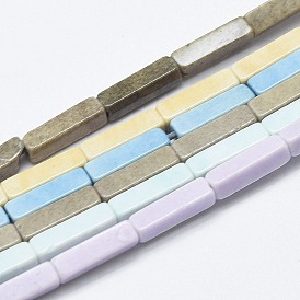 Природный агат бисер нитей, окрашенная и подогревом, кубоид