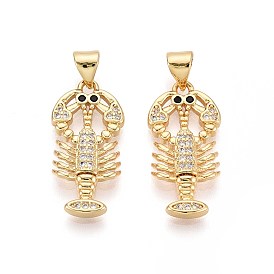Латунные микро проложить кубического циркония подвески, Скорпион