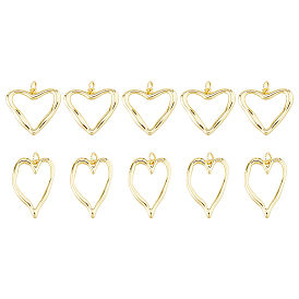 10 шт 2 стили латунные подвески, сердце прелести, с целью перехода в кольце